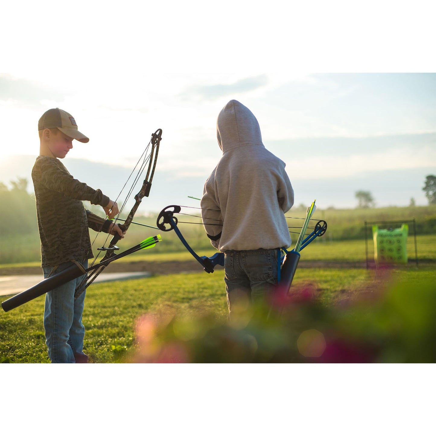 Genesis Original Compound Bow & Arrow Kit- Adjustable Riser, 15"-30" Draw Length, 10-20 lb Draw Weight, All Skill Levels, Draw Hand - Right, Teal