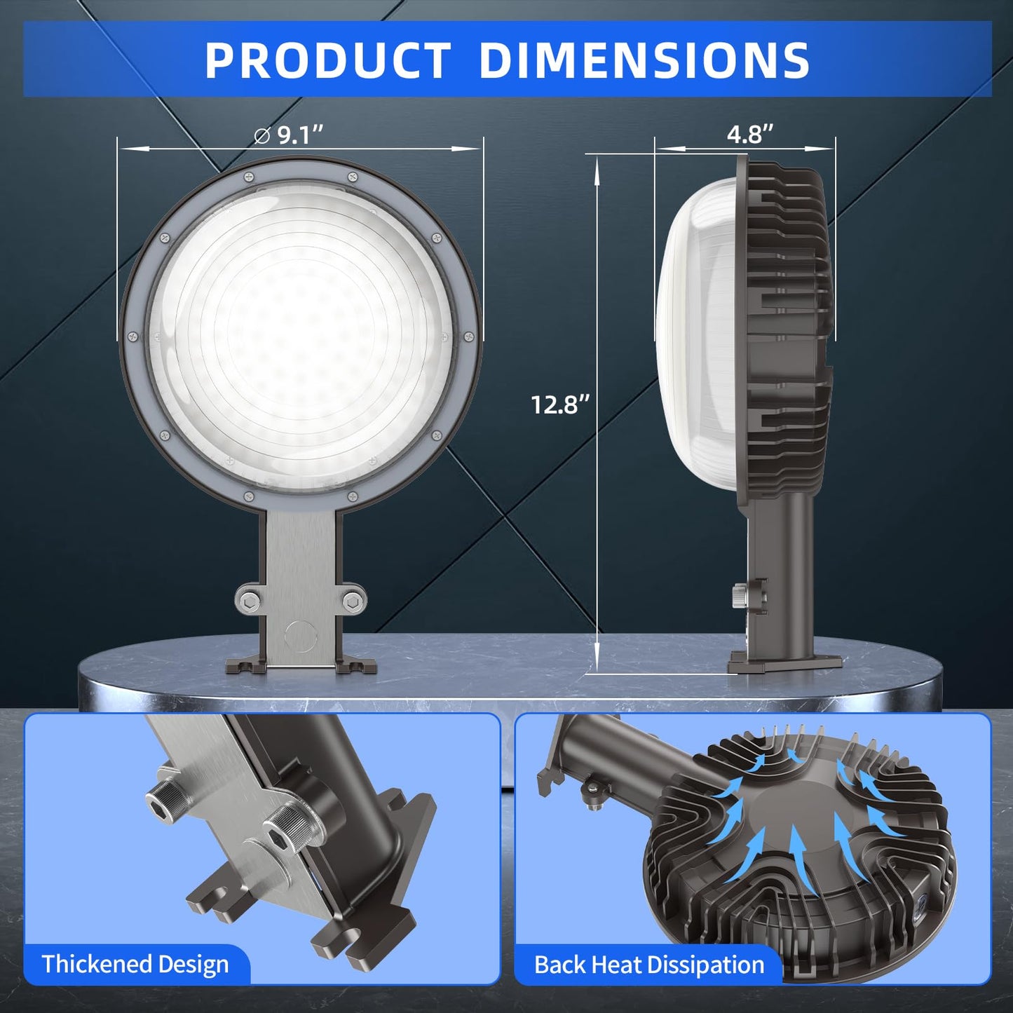 NUOGUAN 120W LED Barn Light 18000LM with Dusk to Dawn Photocell, ETL Listed, 5000K Daylight Yard Area Light, IP65 Waterproof Security Area Light for Farmhouse/Garage/Yard, AC100-277V