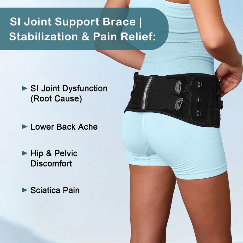 Femovaz® Dual-Adjust SI Joint Belt for Women and Men | SI Belt with Heatable Gel Pack | Relief for Lower Back, Pelvic & SI Joint Pain,L/XL