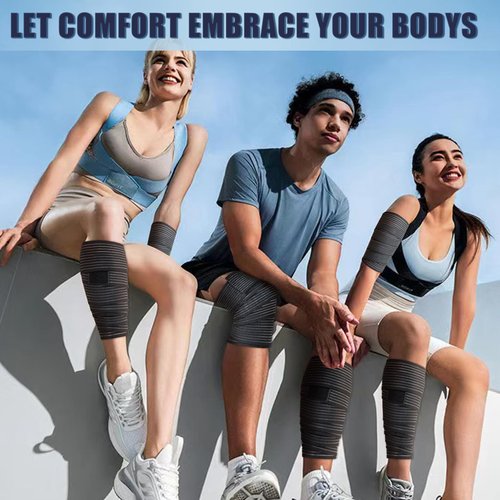 Zuscot 2 Pcs Hamstring & Thigh Compression Wraps, Adjustable Thigh Compression Braces, Quad Support for Men and Women, Versatile Compression Bandages for Knee, Calf, Arm