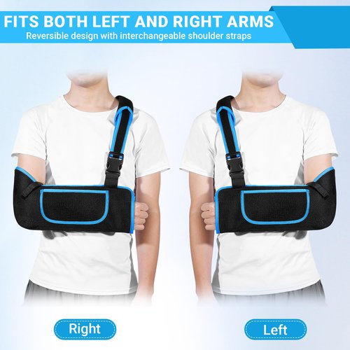 Arm Sling Shoulder Immobilizer for Women and Men,Adjustable Shoulder Sling for Torn Rotator Cuff Brace,Fits Left or Right,for Shoulders,Arm,Wrist,Elbow,and Clavicle Injury (1, Blue)