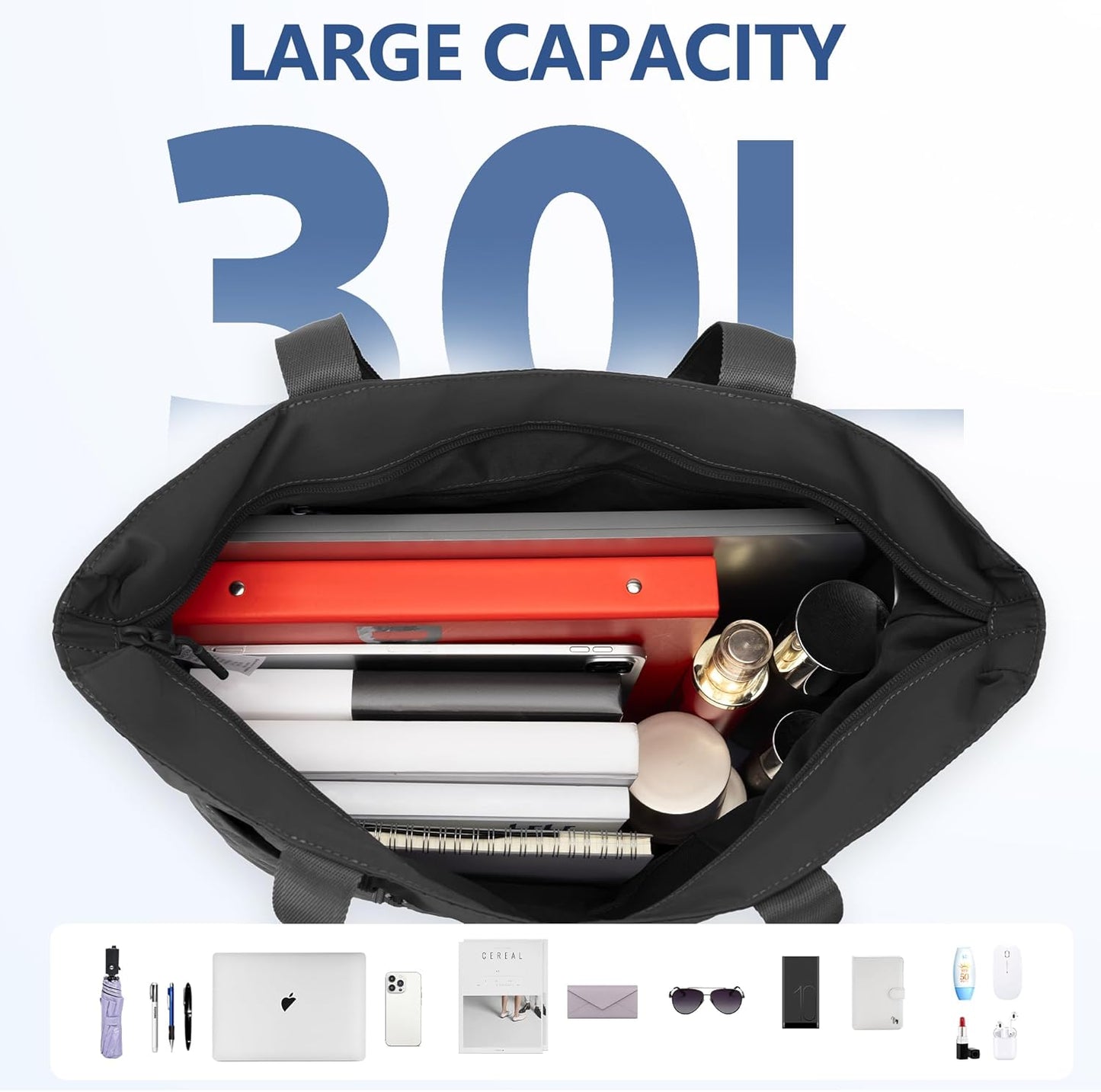 Skiennix Tote Bag for Women - Large Handbag with Laptop Compartment | Stylish Travel & Work Bag