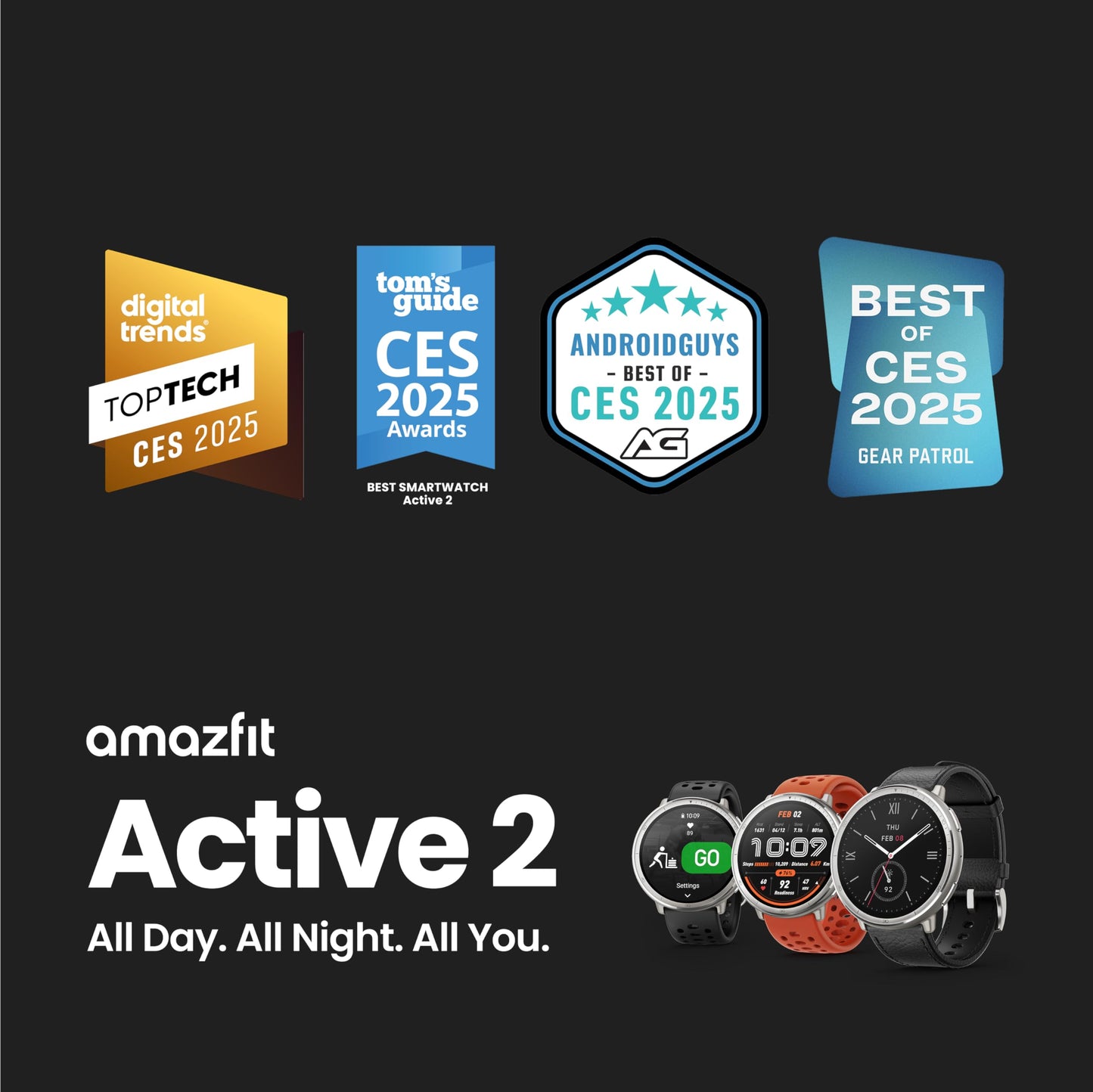 Amazfit Active 2 Smart Watch, 1.32" AMOLED Display, GPS, iOS/Android