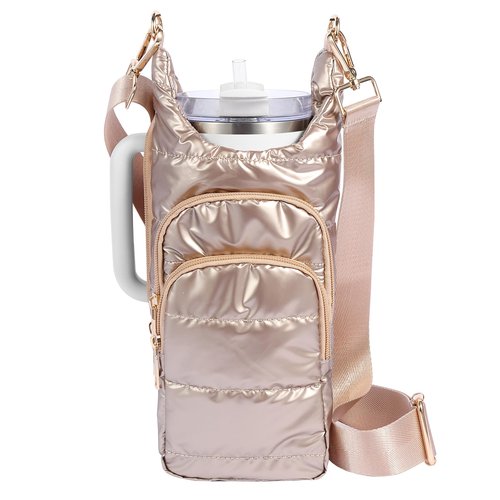 KYTACCU Water Bottle Holder with Strap，Water Bottle Carrier Bag for Stanley 40 oz/30 oz Tumbler with Handle,Water Bottle Crossbody Bag Sling Purse for Walking Hiking