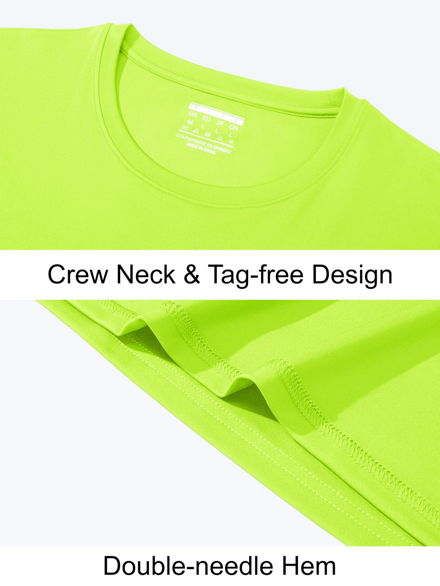 MAGCOMSEN UV Shirts for Men Long Sleeve Summer UPF 50+ Shirts Sun Blocking Outdoor Shirts Moisture Wicking SPF T Shirts Fluorescent Green 2XL