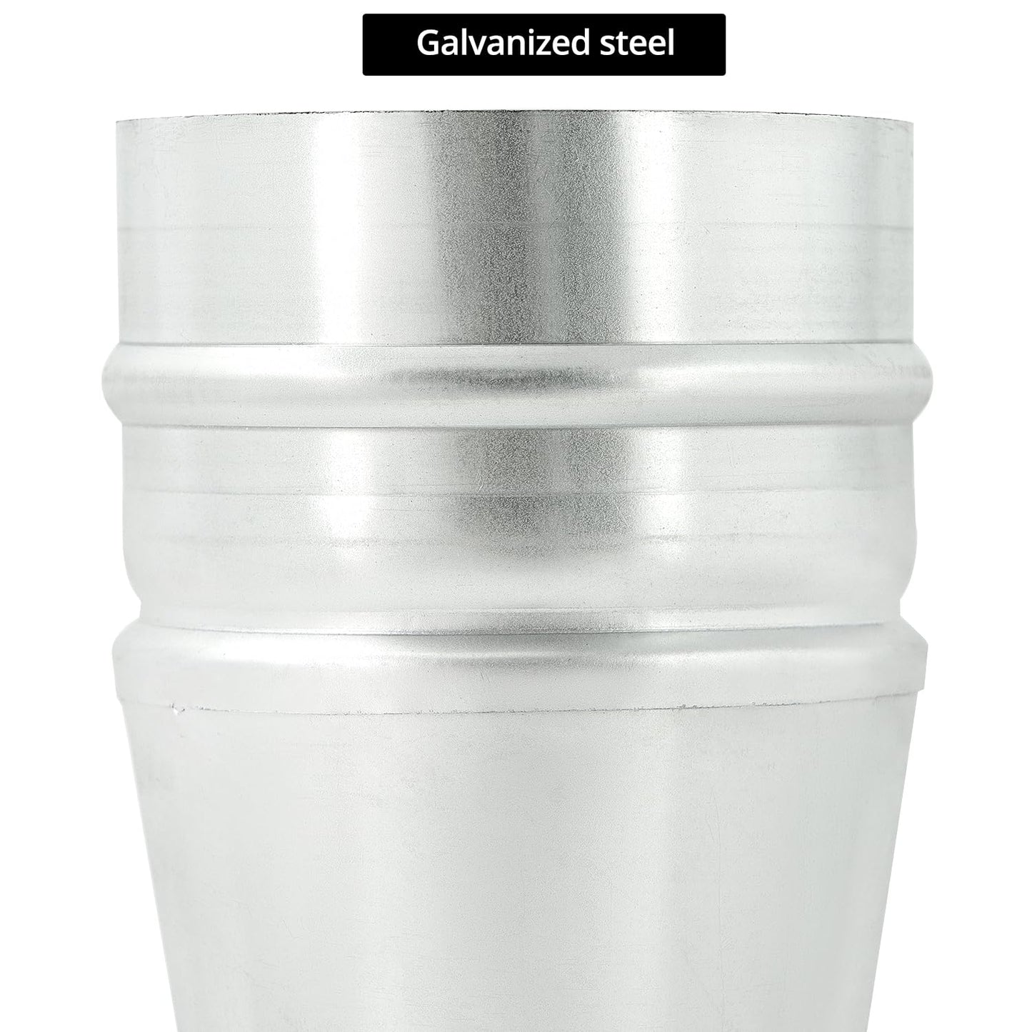 QWORK 4" to 3.15" Duct Reducer, 8.5" Long Steel HVAC Round Reducer Duct Fitting Pipe Increaser