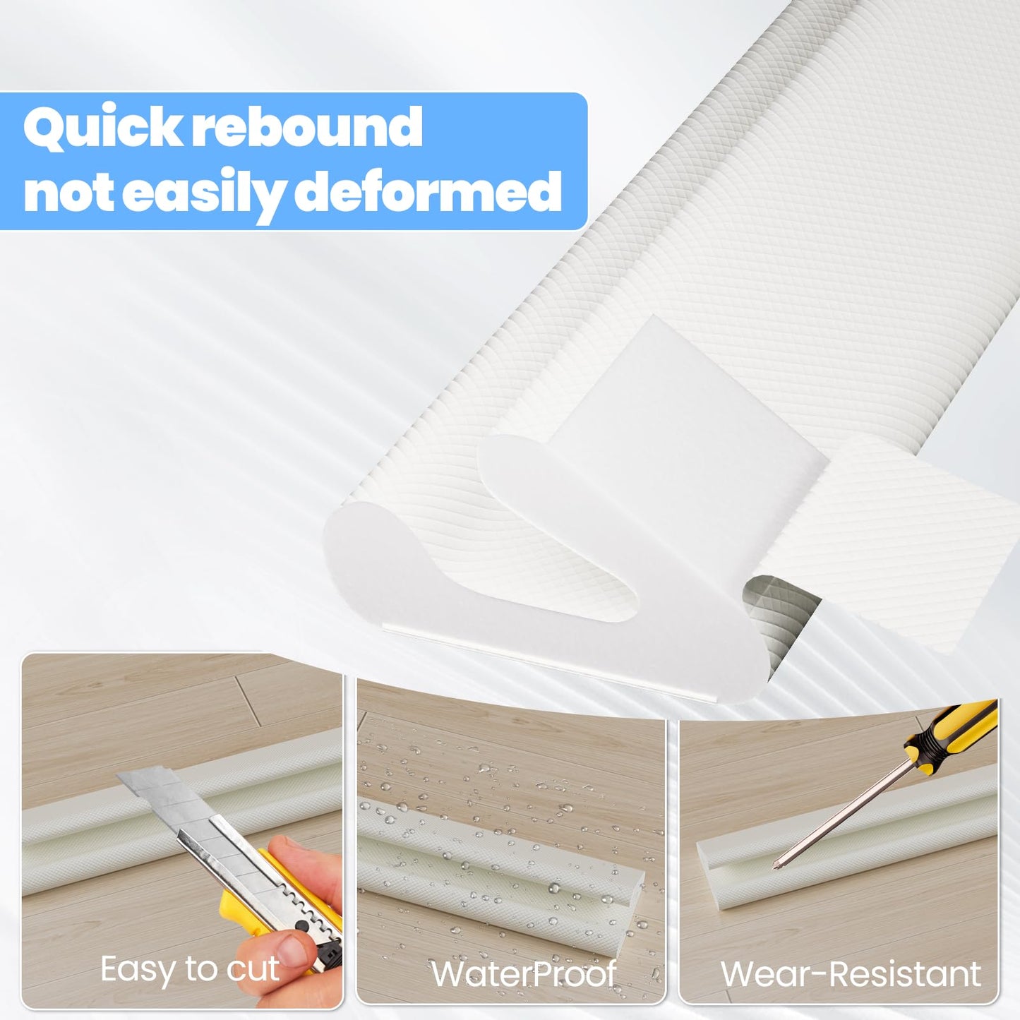 19.7ft V-Shape Weather Stripping Door Frame Seal Strip,Self-Adhesive Door Gap Filler for Winter Insulation,Foam Soundproofing Weatherstripping for Door Draft Stopper Light Blocker,White