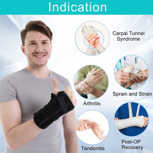 TANDCF bestlife Unisex Universal Wrist Lacer Wrist Brace for Carpal Tunnel Syndrome & De Quervain’s Syndrome,Adjustable Night Wrist Support Brace with Splints Right Hand For Women & Men,Great for Wrist Pain,Sprain,Sports Injuries,Joint Instability,Arthrit