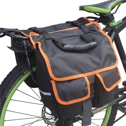 GlneYos Rear Bike Rack Bag Bicycle Ebike Saddle Bag Cycling Pannier Trunk waterproof Bicycle Rear Seat Bag with Reflector & Adjustable Orange