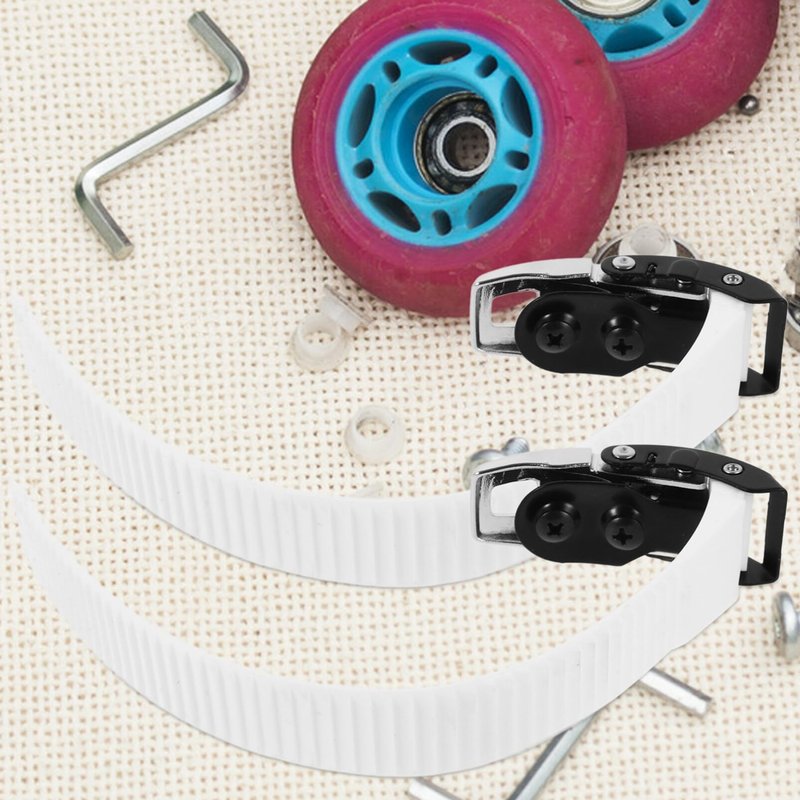 VANZACK Ice Skate Buckle Strap Universal Replacement for Roller Skates Smooth Skating Experience PVC Design White Energy Strap with Screws for Secure Fit