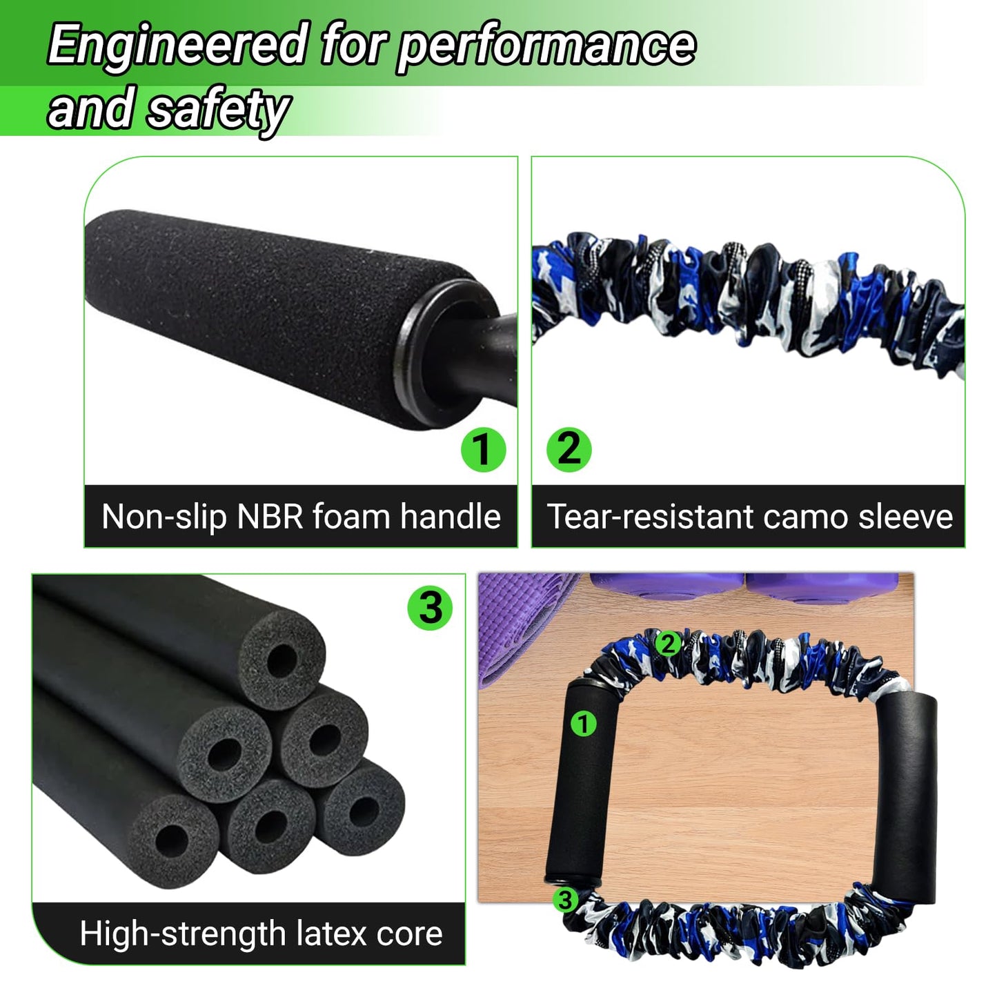 Archery Training Band Bow Resistance Trainer for Compound & Recurve Bows, Strength Training for Shooting Form, Arm & Back Muscle Exerciser with Comfortable Grip