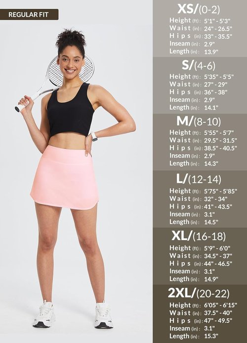 Baleaf Women's Tennis Skirt - High Waisted Pleated Golf Skorts with Pockets | Lightweight Athletic Wear