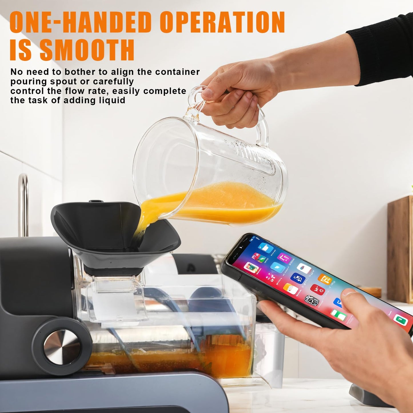 Anti-Splash Flow Hood For Ninja Slushie Machine FS301/FS300 - Liquid Guide Cover - Ninja Slushie Machine Accessories - No Spills When Pouring Beverages/Fruit Juices - Tool-Free Installation