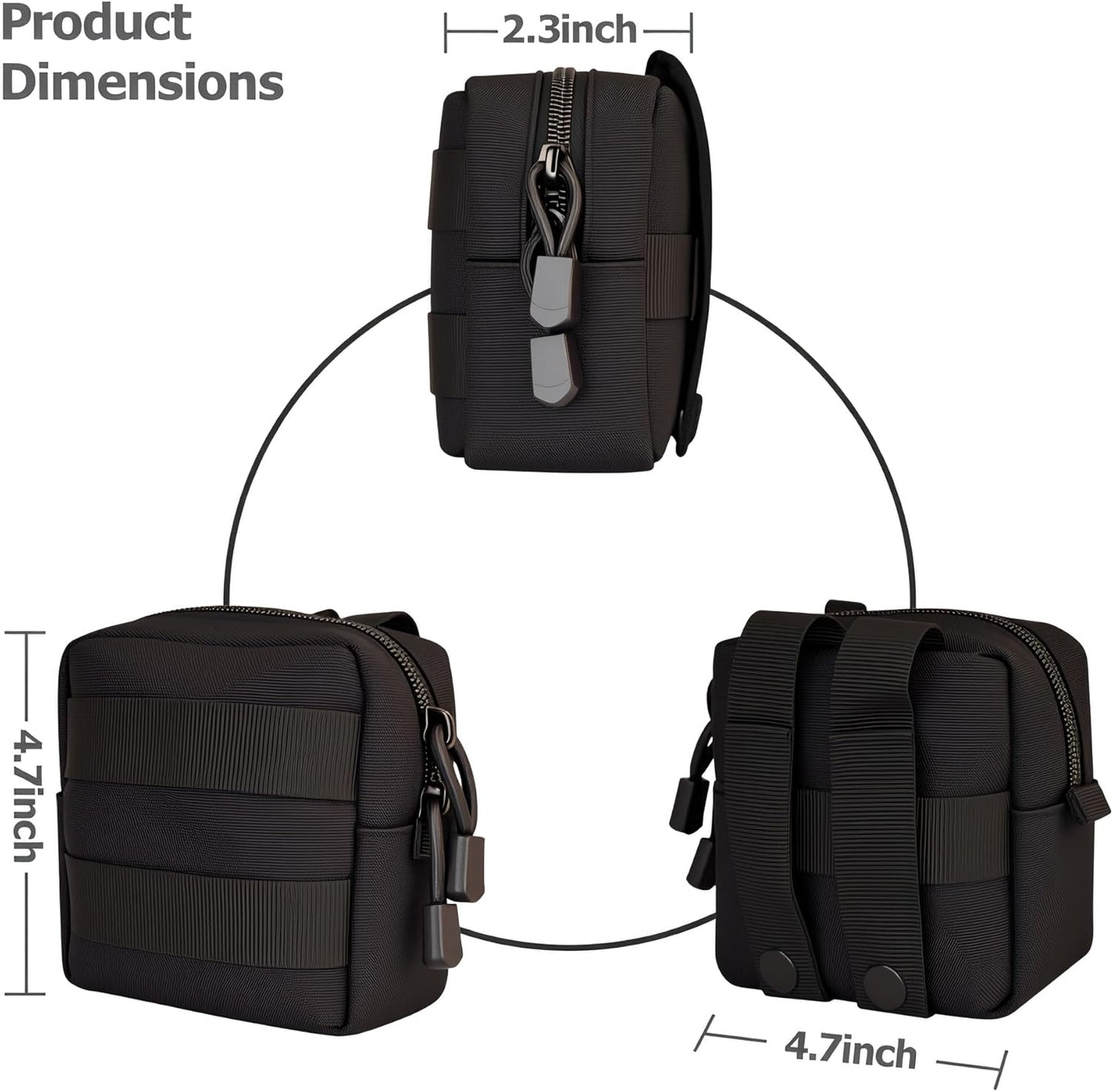Skiennix Mini Tactical Molle Pouch - Compact Utility Tool Organizer | 2 Pack, Versatile Design