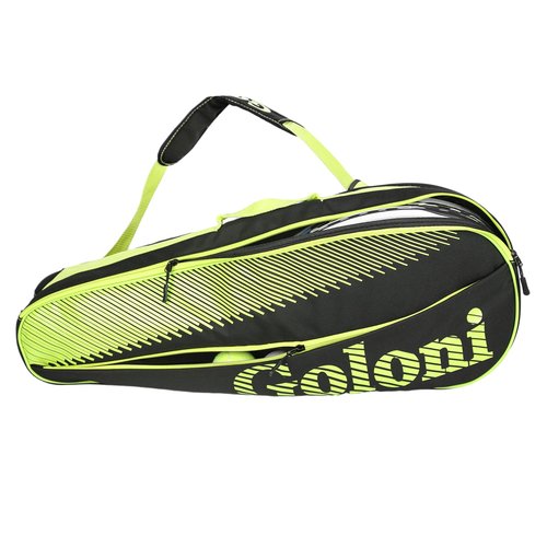 Goloni Tennis Bag 3-4 Racquets with Front Extral Pocket for Other Essentials,Tennis Rackets Bag with Removable Shoulder Strap,Yellow
