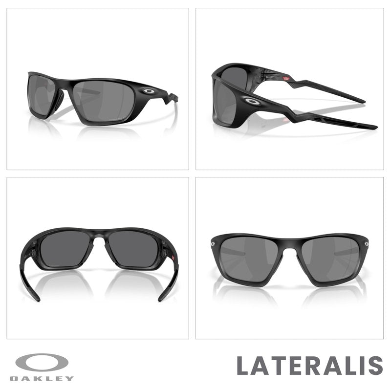Oakley OO9431 Lateralis 943108 60MM Matte Transparent Arctic Surf/Prizm Black Rectangle Sunglasses for Men+ Bundle Accessory Leash Kit, Microfiber Pouch