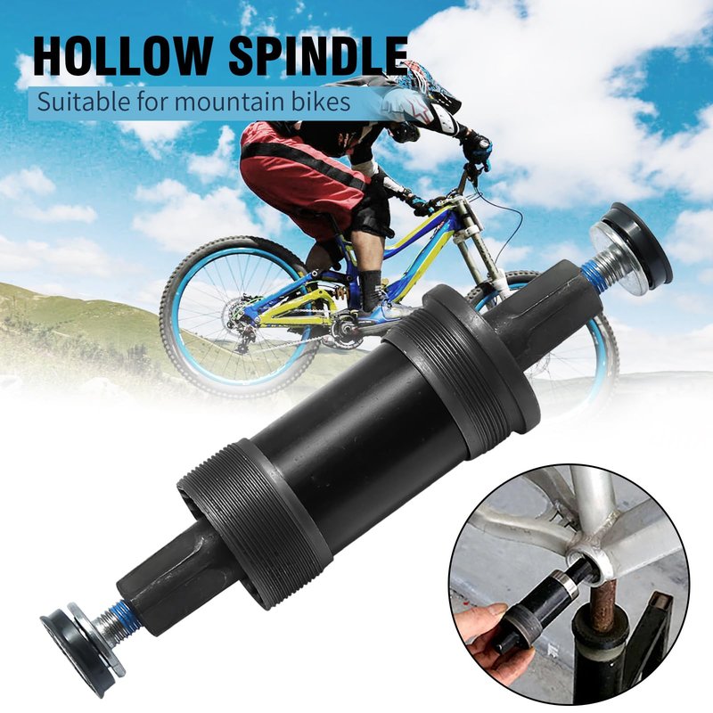 Hoypeyfiy Bike Bottom Bracket Mountain Bike Square-Taper Bottom Bracket Bicycles 68mm Replacement for Shimano Tourney TX800 Series (68x124mm)