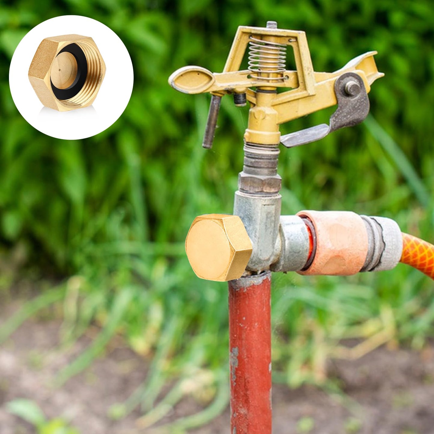 Jeffdad 6 Pcs Brass Blanking Nut Cap, 3/4" Female Blanking Stop Cap with Washers, Plumbing Fittings for Washing Machine Radiator Valve Faucets Tap(3/4 inch)