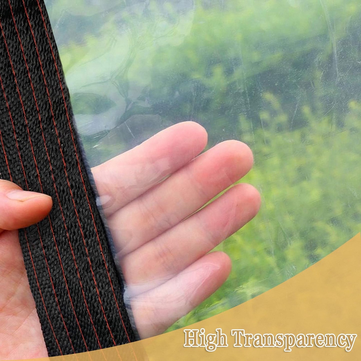 Curfakul Transparent Tarp, 6x10 FT - Clear Heavy Duty Waterproof Tarps, Greenhouse Plastic Sheeting - Large/Small Outdoor Cover for Camping Patios Enclosures Chicken Coops Gardens Plastic Tarpaulins