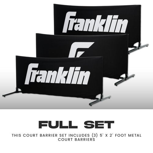 Franklin Sports Portable Pickleball Court Barriers - (3) Court Dividers for Outdoor Pickleball Courts - 5' x 2' Foot Easy Assemble Metal Barriers