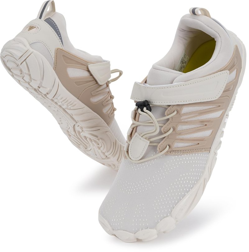 WHITIN Women's Minimalist Barefoot Trail Running Shoes | Wide Toe Box Size 8.5 Beige 39