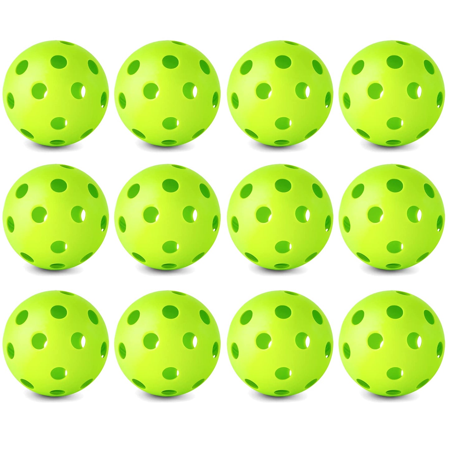 Coopay 12 Pack Baseball Practice Balls Plastic Training Balls Lightweight Hollow Softballs with a Drawstring Bag for Hitting, Baseball Training Indoor Outdoor Use (Green)