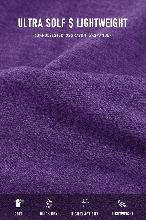 Hibelle Womens Sportswear, Ladies Sleeveless Summer Stretchy Yoga Tank Tops Sports Shirts Scoop Neck Flowy Curved Hem Trendy Pretty Front Ruched Tunic Racerback Workout Top Purple Small