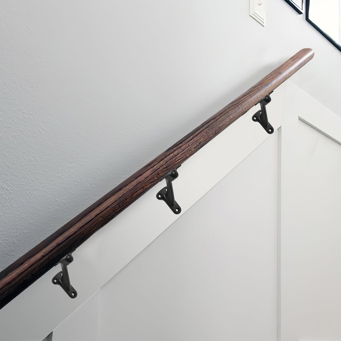 ZAUYX 2 Pack 3 Inch Hand Rail Bracket Black Stair Brackets Heavy Duty Handrail Brackets for Stairways Handrail Staircase Bracket