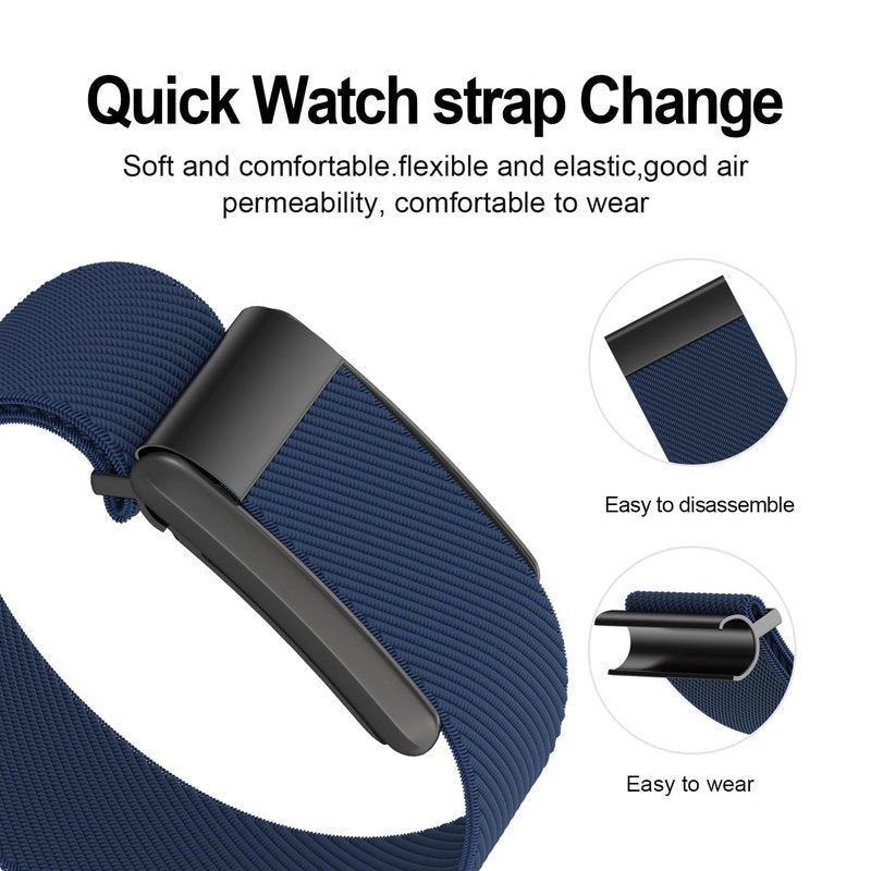 DADO Multi Pack Sport Replacement Wristband Compatible with Whoop 4.0 Band, Breathable, Soft and Comfortable Replacement Strap | Elastic & Easy to Use (3 Pack - Black, Dark Blue, Grey)