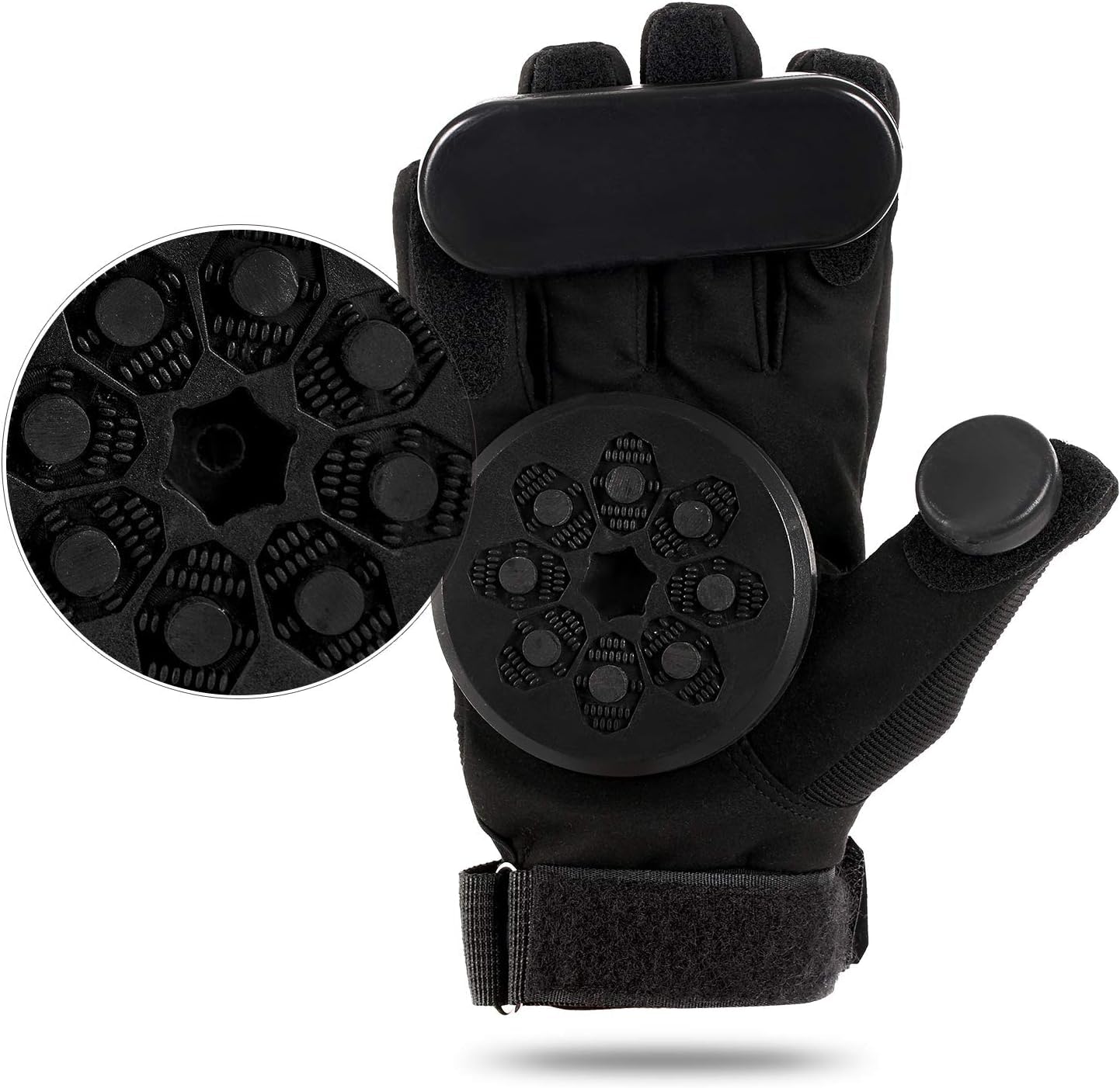 LOSENKA Professional Skateboard Gloves with Sliders，Standard Longboard Downhill Slide Skate Gloves with 2 Slider Puck Set