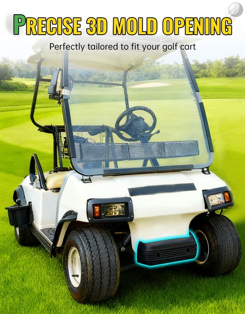 Front Bumper Assembly & Brush Guard Compatible with Club Car DS 1993-up Gas Electric Golf Cart Accessories, Durable Plastic Front Fascia Replacement OEM 1016868 for Club Car DS Bumper
