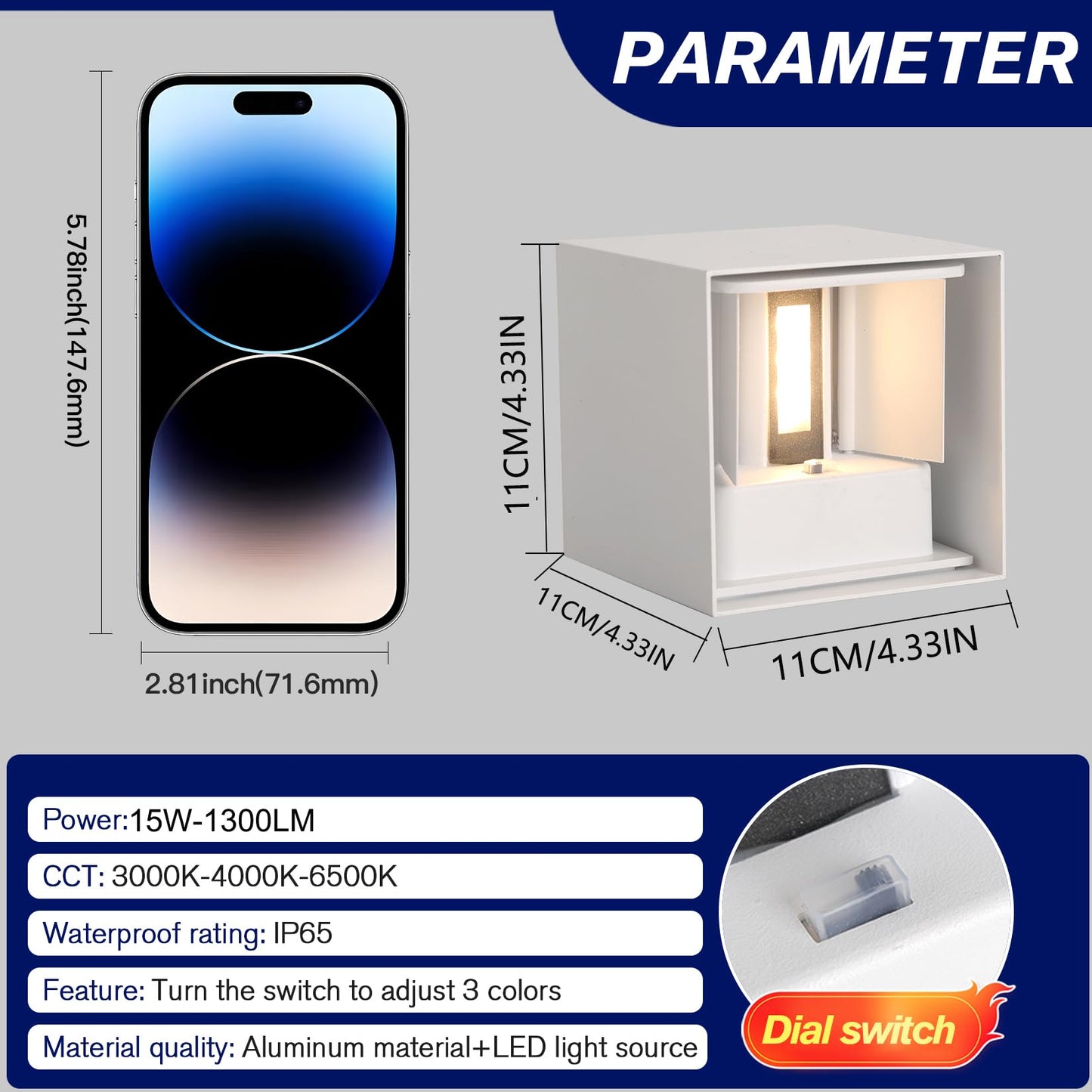 FUPE 15W 4Pack Led White Outdoor Wall Sconces Light Fixtures Modern Exterior/Interior Waterproof Porch Wall Mounted Lighting Outside Wall Lamps for Garden Shop Yard Patio Home Entryway Park Staircase