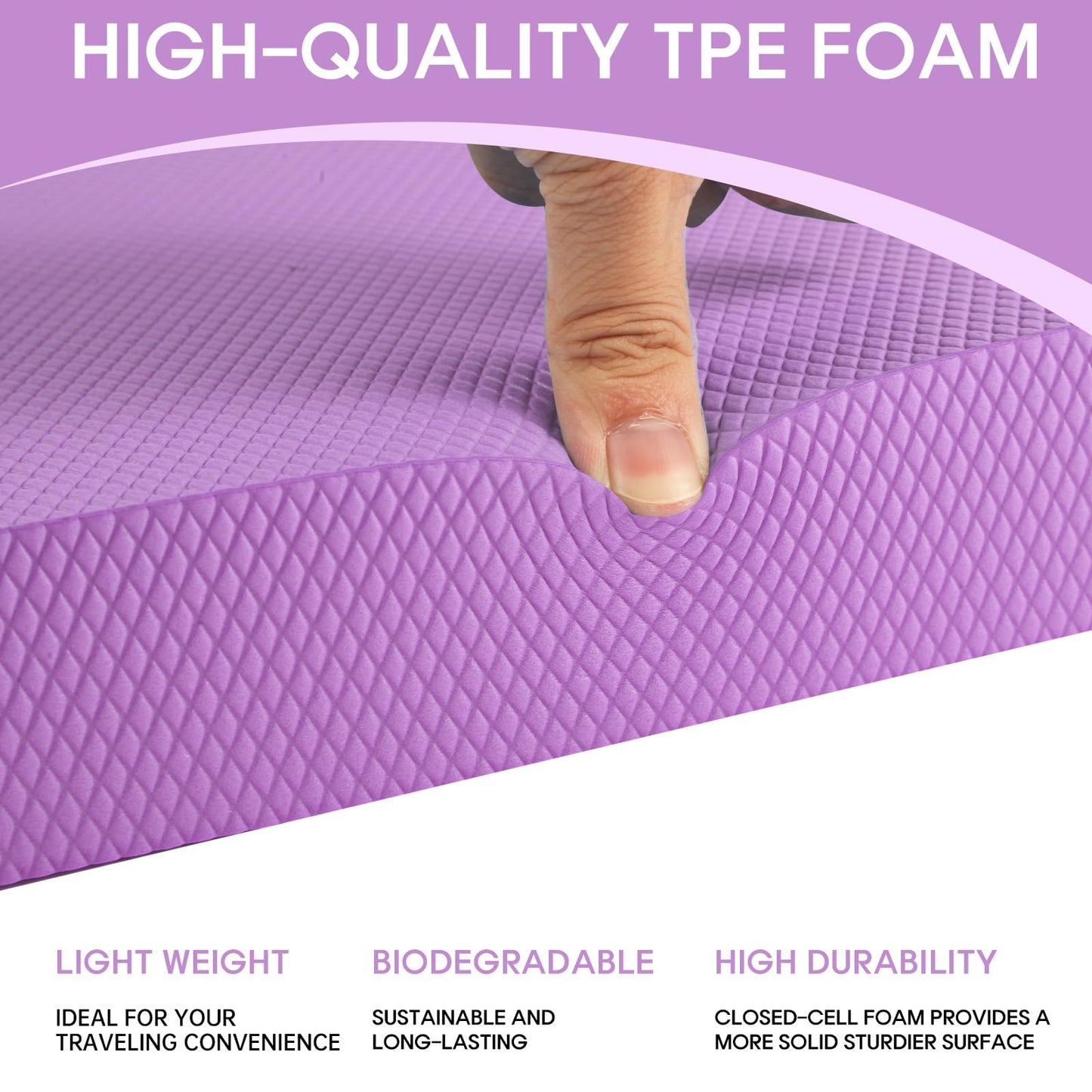 MBHKRRS Exercise Balance Pad – Large Cushioned Non-Slip Foam Mat & Knee Pad for Fitness, Stability Training, Physical Therapy (Purple)