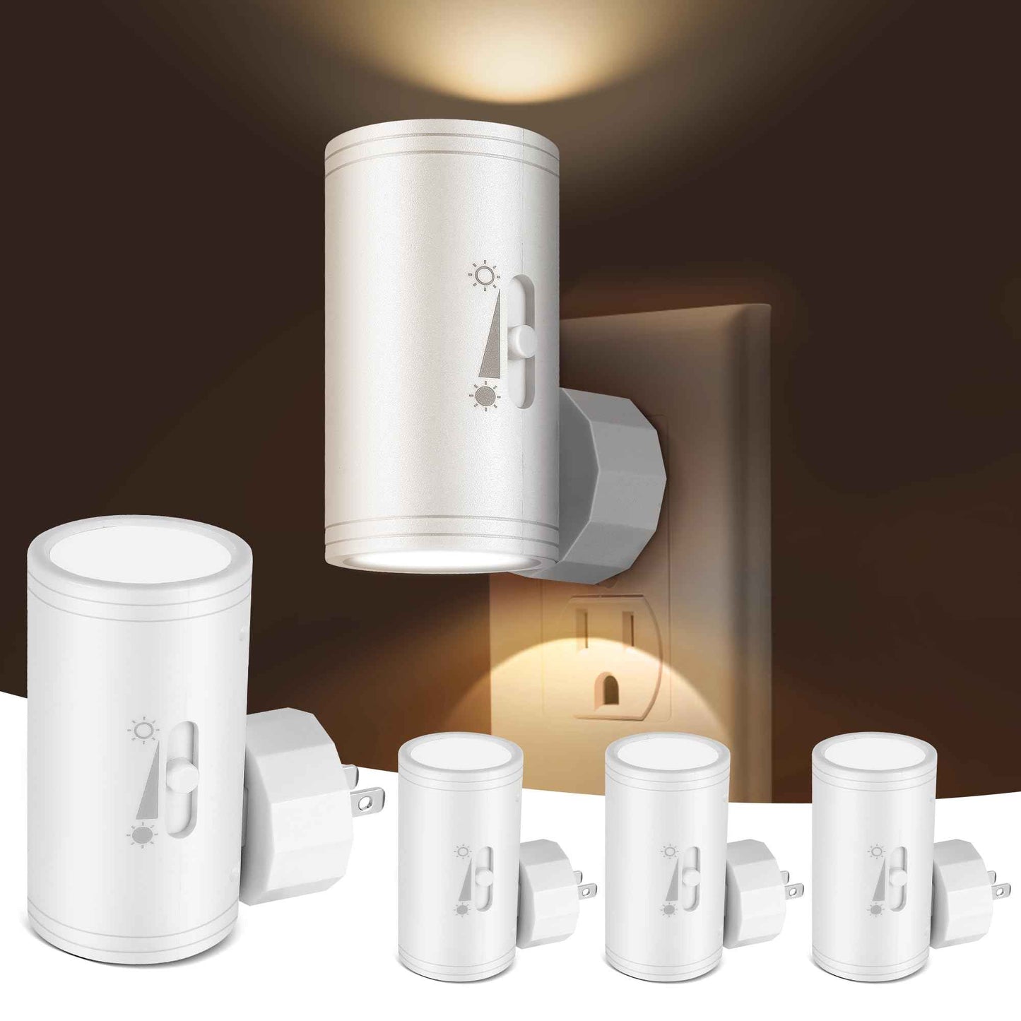 SETEN LED Plug-in Wall Night Light 4000K, 4 Pack