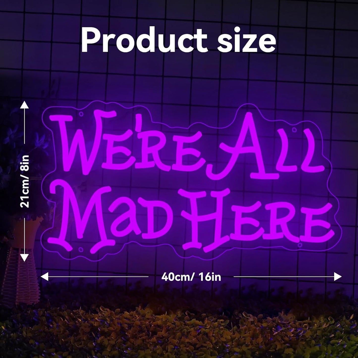 Alice in Wonderland Neon Sign - Mad Hatter Tea Party LED Light for Bedroom & Bar Decor