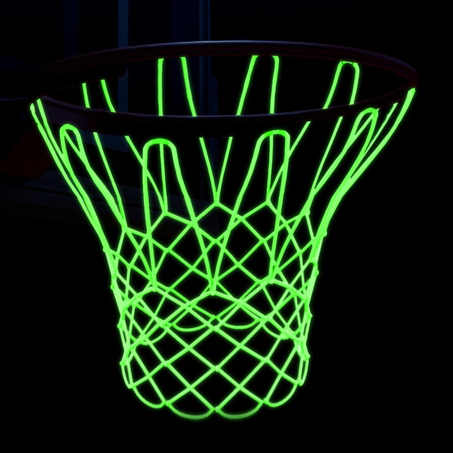 Skiennix Nightlight Basketball Net - Portable Luminous Nylon Net for All Weather | 12 Loops