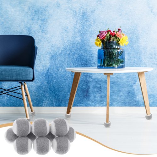 Qunclay 16 Pieces Precut Tennis Balls for Chair Legs Glide Coverings for Floor Protection Heavy Duty Tennis Balls for Long Lasting Pad (Gray, White)