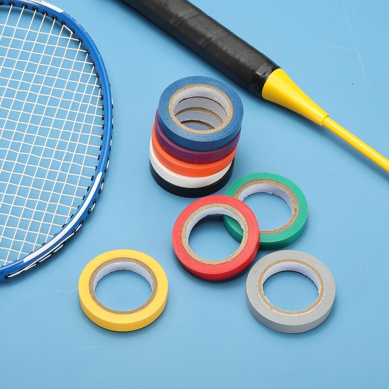 YELARXI Grip Fishing Tape, PVC Racquet Finishing Tapes Racket Accessories Sticky Seal - Fitting for (Tennis, Badminton, Squash), 5 Pack & 32.8ft & Yellow