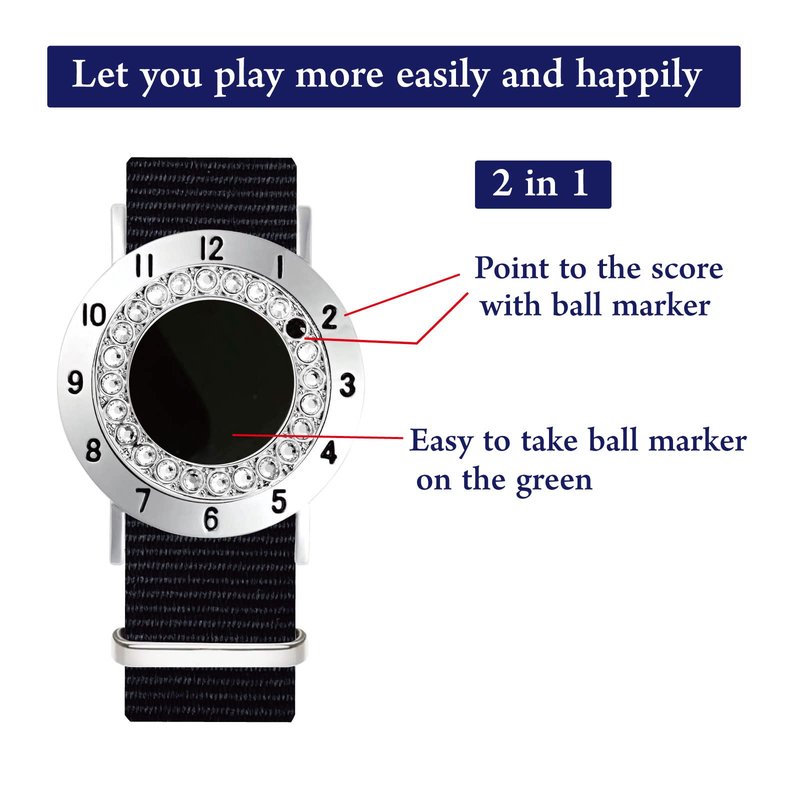 E TRUEE Golf Ball Marker with Golf Stroke Score Counter Bracelet, Golf Accessories Golf Gifts, Golf Counter for Women