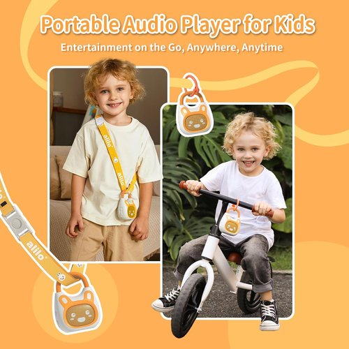 Alilo Pocket Bunny Portable Kids Music Player - High Fidelity Bluetooth Speaker with 120+ Preloaded Stories & Lullabies