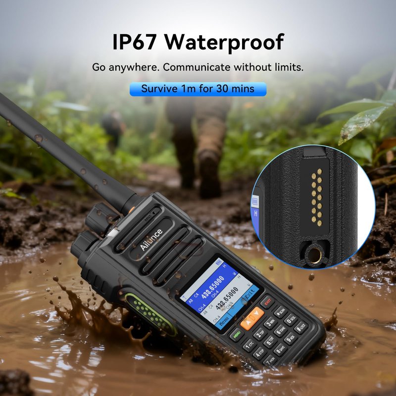 Retevis Ailunce HA2 Ham Radio Handheld with Earpiece, APRS, Chirp, Bluetooth APP Control, High Power Dual Band Ham Radio, Air Band Reception, IP67 Waterproof Walkie Talkie for Emergency Outdoor