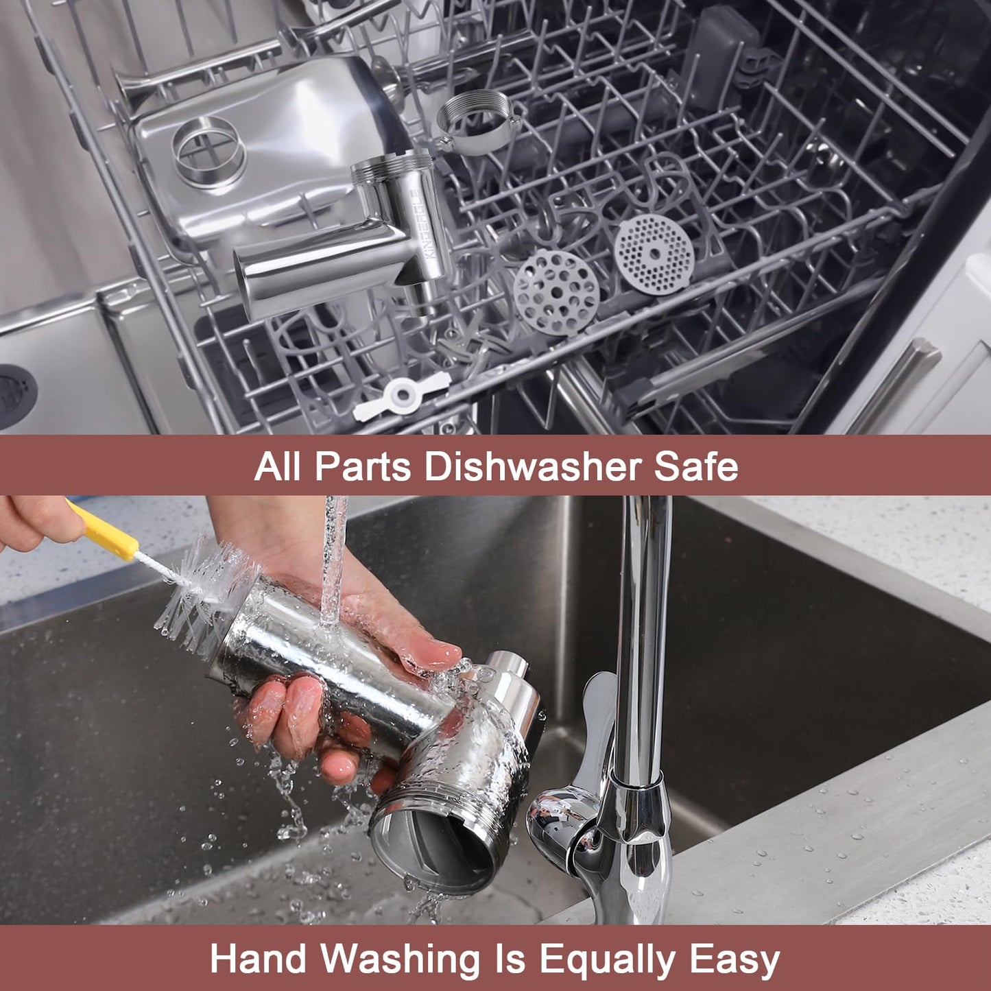 Stainless Steel Meat Grinder Attachments for KitchenAid Mixers, Metal Food Grinder, Sausage Stuffer, Dishwasher Safe Accessory Suitable for Kitchen Aid by Rafbar