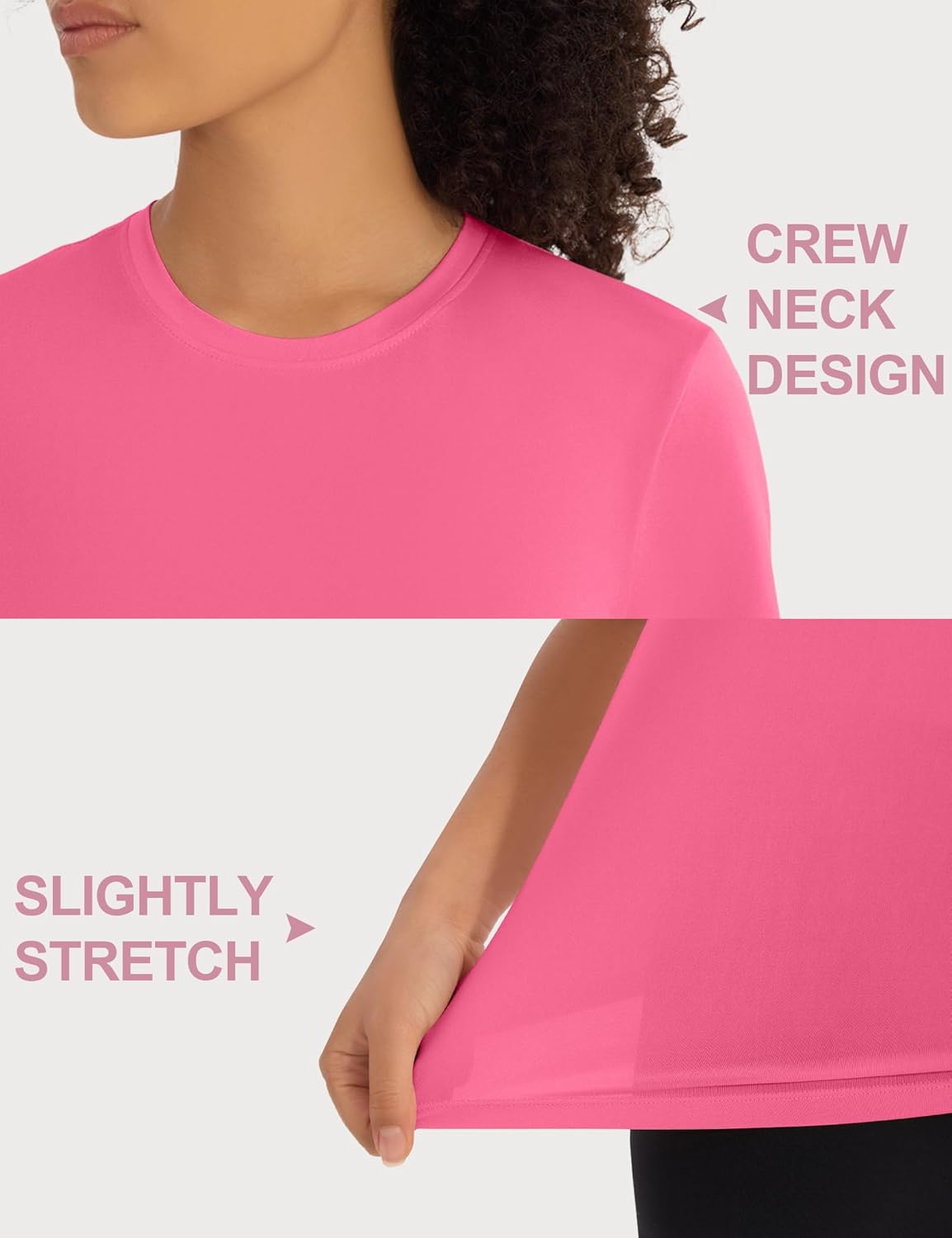 Skiennix Workout Tops for Women - Crew Neck Dry Fit Athletic T-Shirts | 5 Pack for Gym & Yoga Fitness