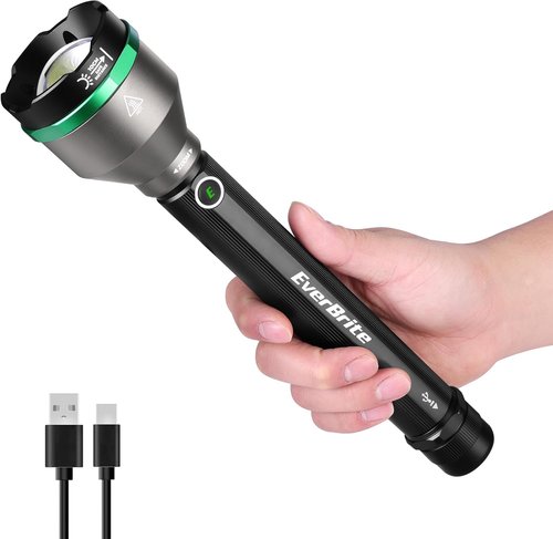 EverBrite 5000 High Lumens Rechargeable Flashlight - 5 Modes Tactical LED Spotlight for Camping & Emergency