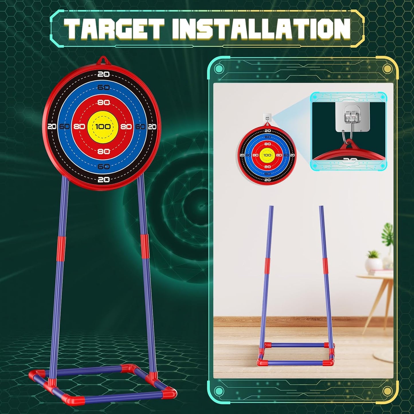 Skiennix Kids Bow and Arrow Set - Light-Up Archery Toys for Ages 3-12 | Indoor & Outdoor Fun