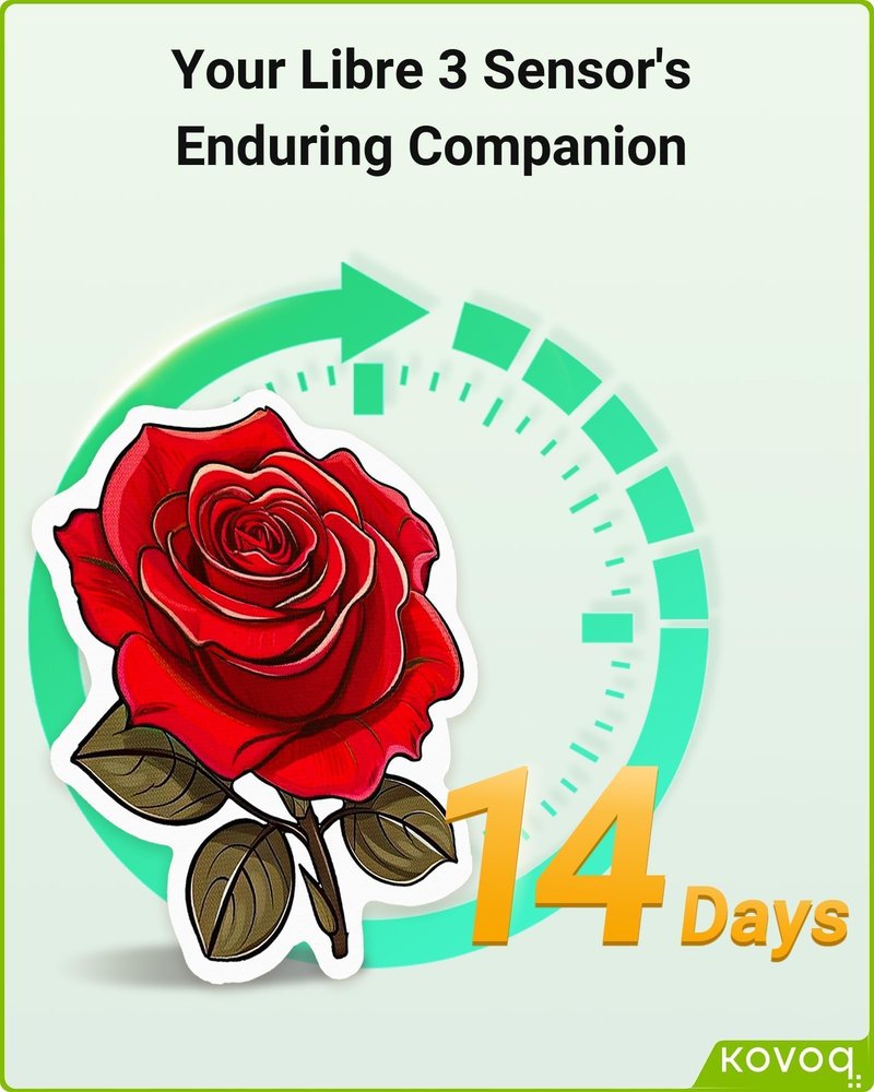 Floral Shaped Libre 3 & Plus Sensor Protective Covers, 16 Pack Kovoq FiguraGuard Freestyle Libre 3 Adhesive Patches with Hardshell, Reduce Compression Lows Shockproof Sweatproof Up to 14 Days(Floral)