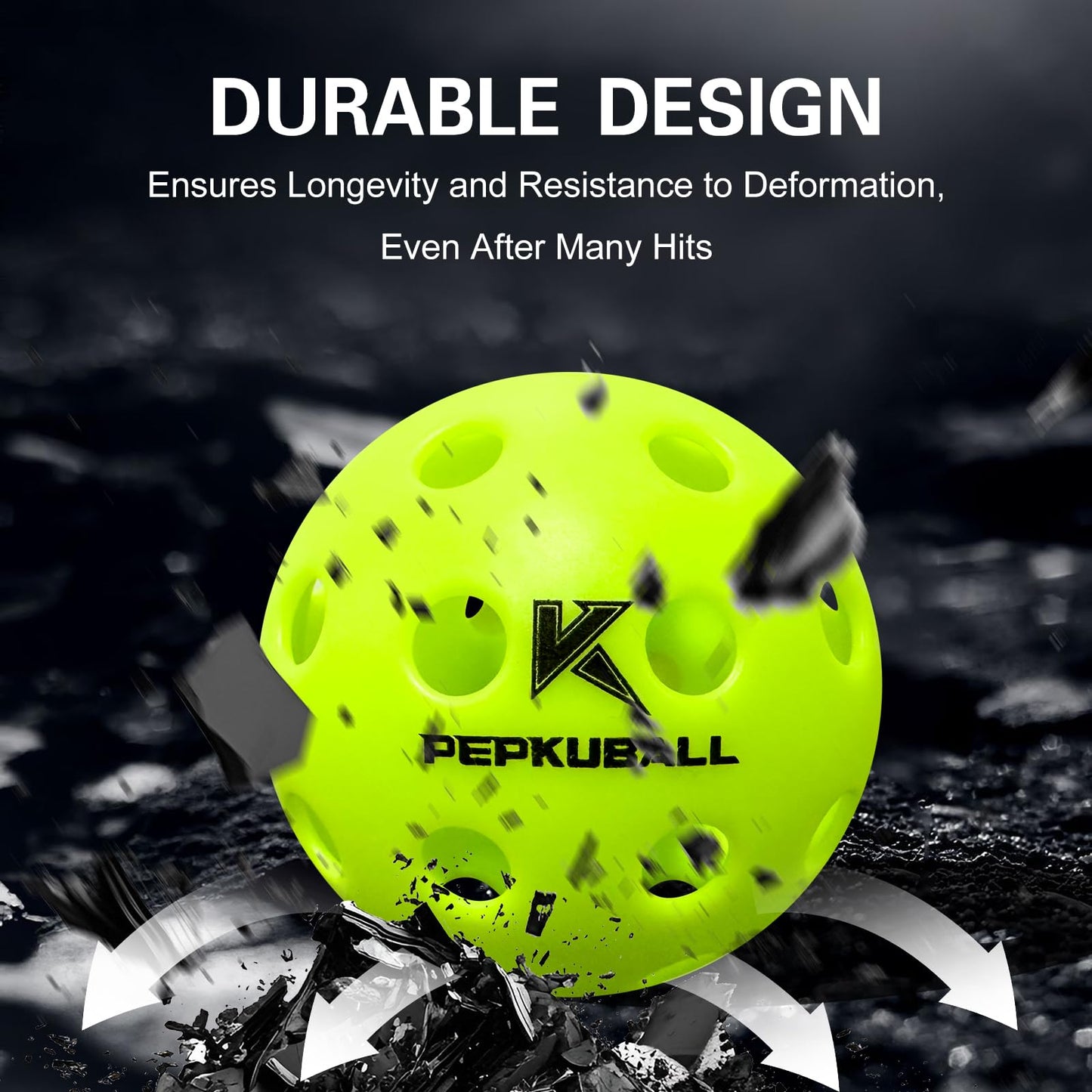 PEPKUBALL 40-Hole Pickleball Balls 12 Pack - Outdoor/Indoor High-Bounce Balls, High Visibility Green, Durable Molded Design for All Skill Levels(x40,12pack)