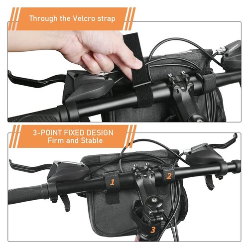 CALLCASE Bike Handlebar Bag Bicycle Front Bag Shoulder Bag Storage Bag with Shoulder Strap for Road Mountain Bike Cycling Travel -Grey