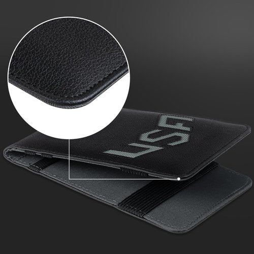 LZFAN Golf Scorecard Holder & Yardage Book Cover, Golf Accessories Black Premium Leather Yardage Book Holders Cover (Grey)
