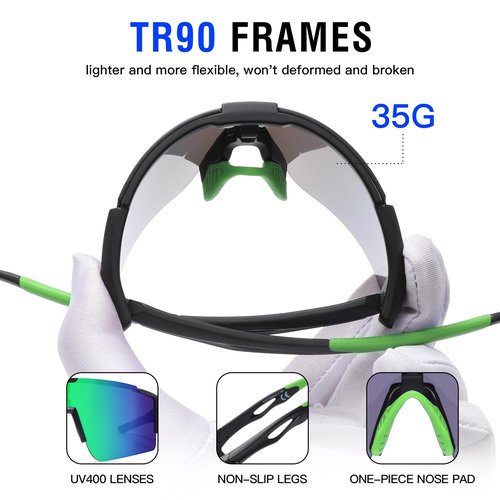 DUCO Sports Sunglasses for Men Cycling Sunglasses Youth Baseball Sun glasses Lightweight TR90 Frame Goggles DC0032